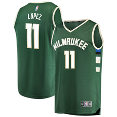 NBA Brook Lopez Milwaukee Bucks Fast Break Replica Player Jersey Green