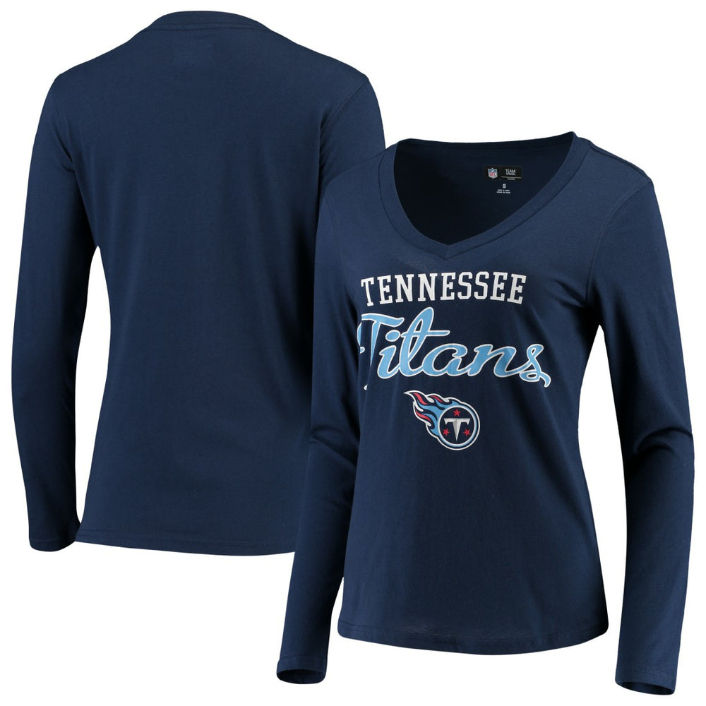 G-III 4Her by Carl Banks Women's Post Season Long Sleeve V-Neck T-Shirt - Tennessee Titans