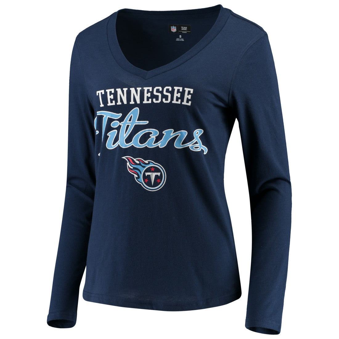 G-III 4Her by Carl Banks Women's Post Season Long Sleeve V-Neck T-Shirt - Tennessee Titans