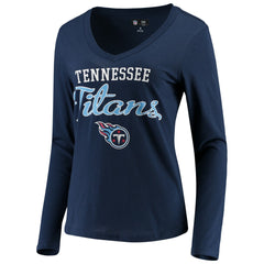 G-III 4Her by Carl Banks Women's Post Season Long Sleeve V-Neck T-Shirt - Tennessee Titans
