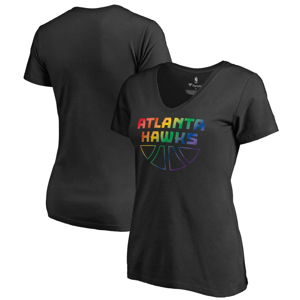 NBA Atlanta Hawks Women's Team Pride Wordmark V-Neck T-Shirt