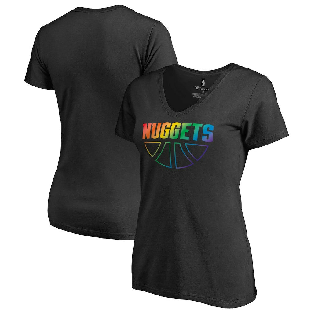 NBA Denver Nuggets Women's Team Pride Wordmark V-Neck T-Shirt sale