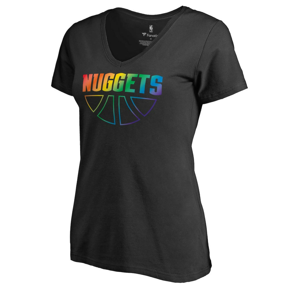NBA Denver Nuggets Women's Team Pride Wordmark V-Neck T-Shirt sale