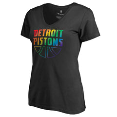 NBA Detroit Pistons Women's Team Pride Wordmark V-Neck T-Shirt sale