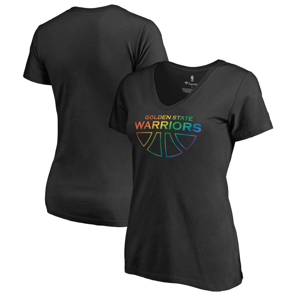 NBA Golden State Warriors Women's Team Pride Wordmark V-Neck T-Shirt sale