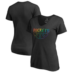 NBA Houston Rockets Women's Team Pride Wordmark V-Neck T-Shirt