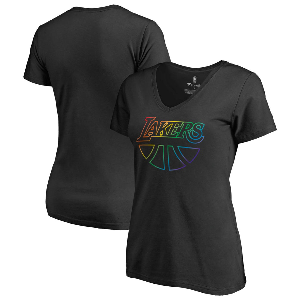 NBA Los Angeles Lakers Women's Team Pride Wordmark V-Neck T-Shirt