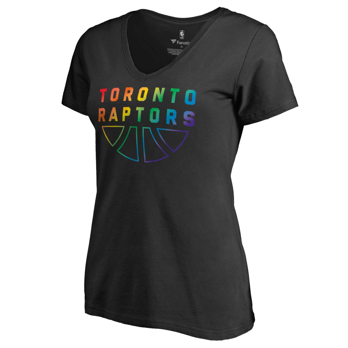 NBA Toronto Raptors Women's Team Pride Wordmark V-Neck T-Shirt
