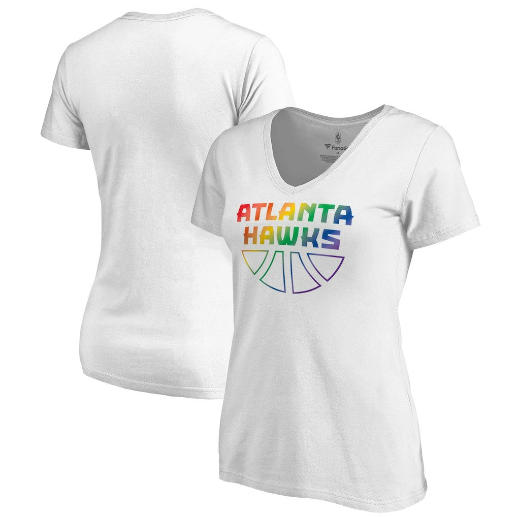 NBA Atlanta Hawks Women's Team Pride Wordmark V-Neck T-Shirt
