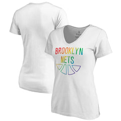 NBA Brooklyn Nets Women's Team Pride Wordmark V-Neck T-Shirt