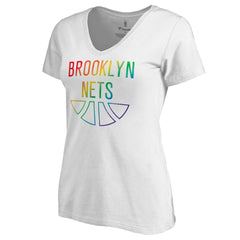 NBA Brooklyn Nets Women's Team Pride Wordmark V-Neck T-Shirt