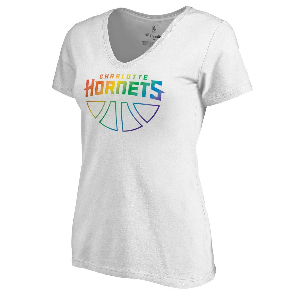 NBA Charlotte Hornets Women's Team Pride Wordmark V-Neck T-Shirt