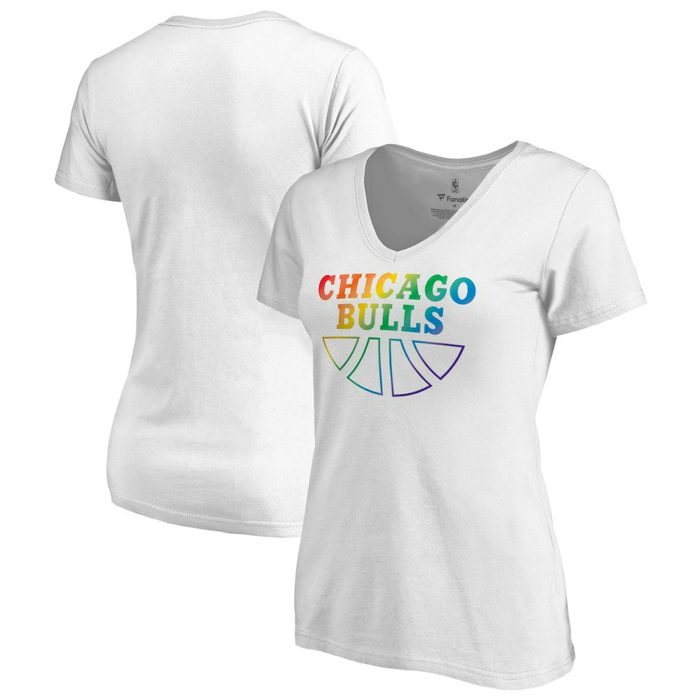NBA Chicago Bulls Women's Team Pride Wordmark V-Neck T-Shirt sale