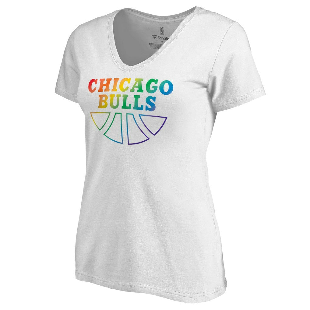NBA Chicago Bulls Women's Team Pride Wordmark V-Neck T-Shirt sale