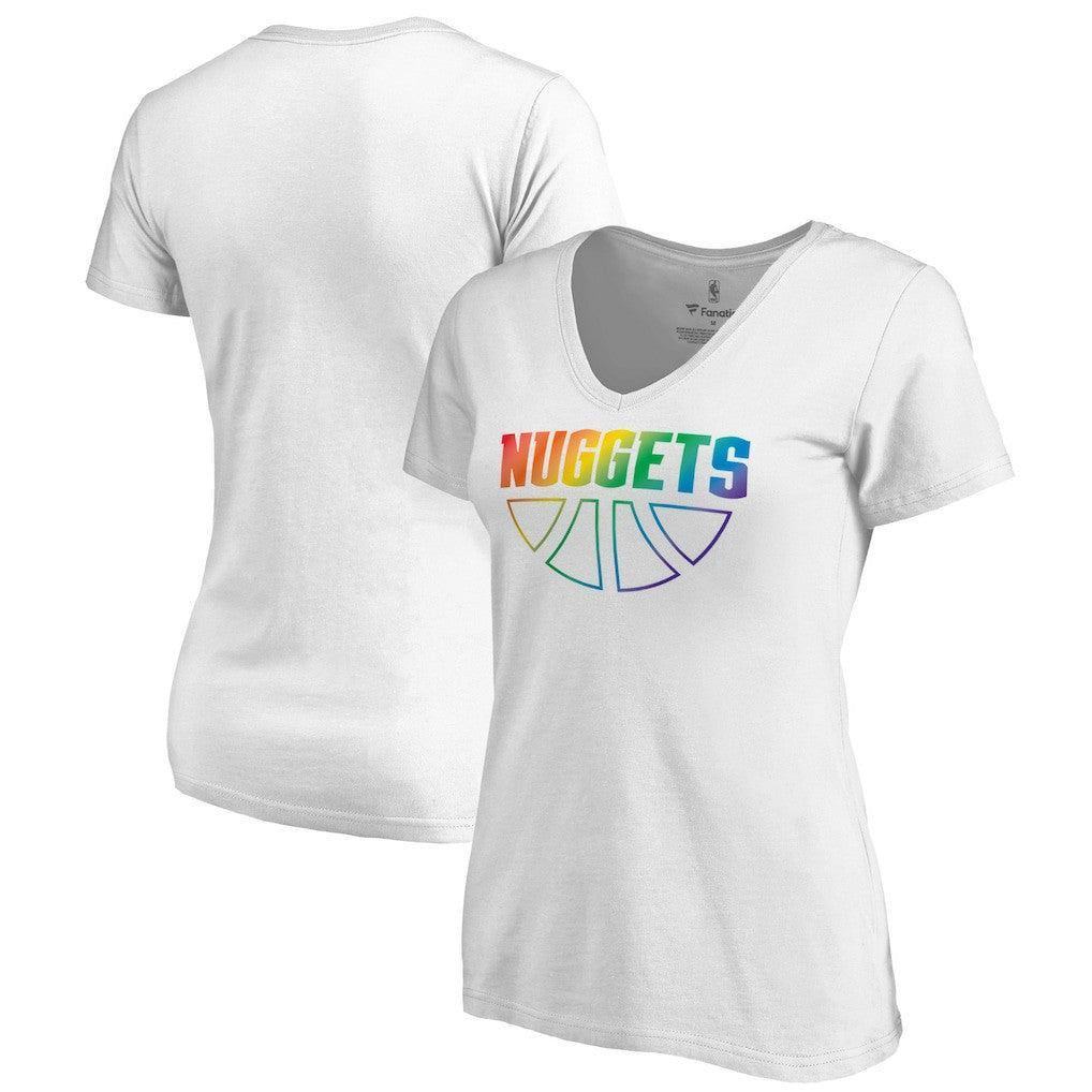 NBA Denver Nuggets Women's Team Pride Wordmark V-Neck T-Shirt sale