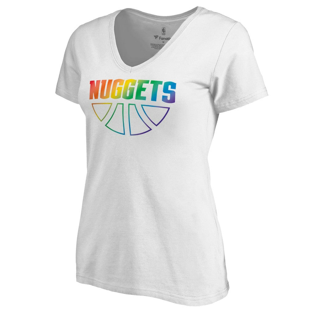 NBA Denver Nuggets Women's Team Pride Wordmark V-Neck T-Shirt sale
