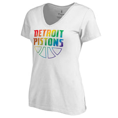 NBA Detroit Pistons Women's Team Pride Wordmark V-Neck T-Shirt sale