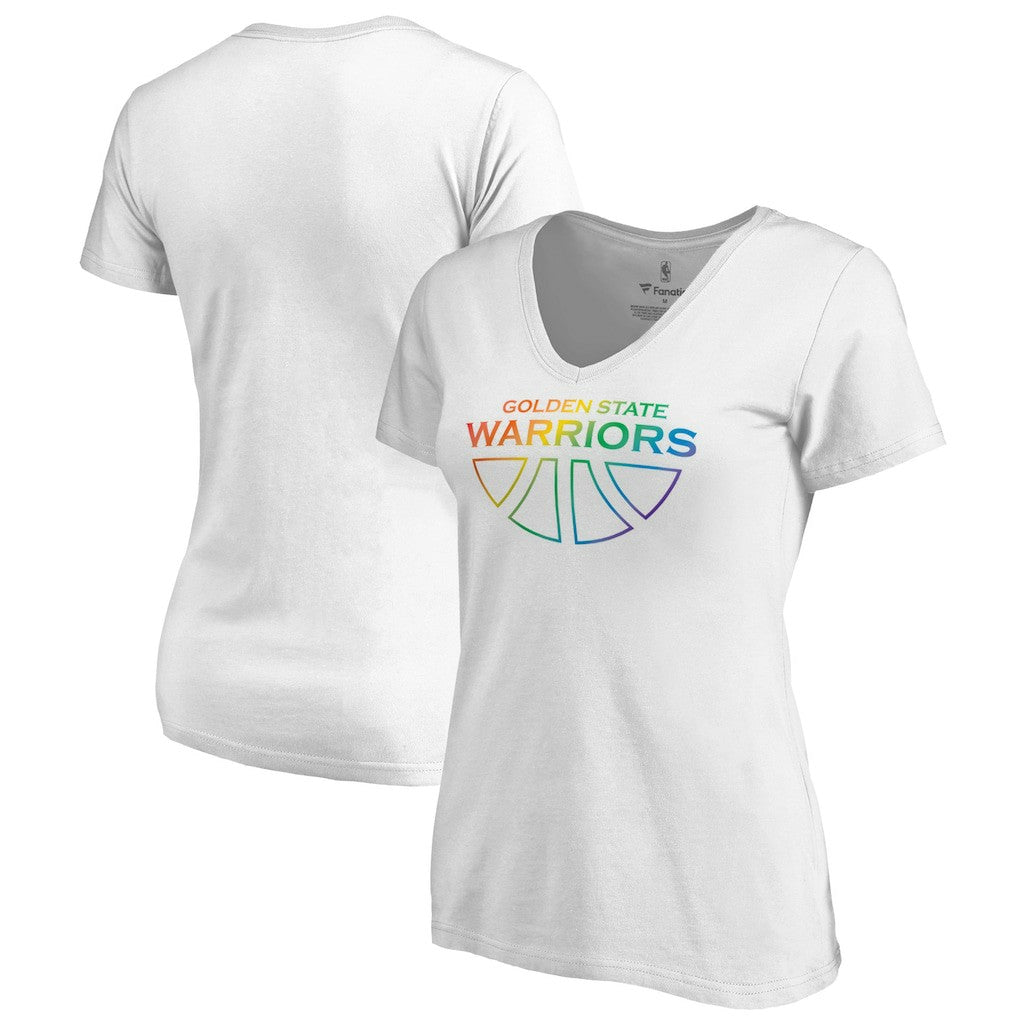 NBA Golden State Warriors Women's Team Pride Wordmark V-Neck T-Shirt sale