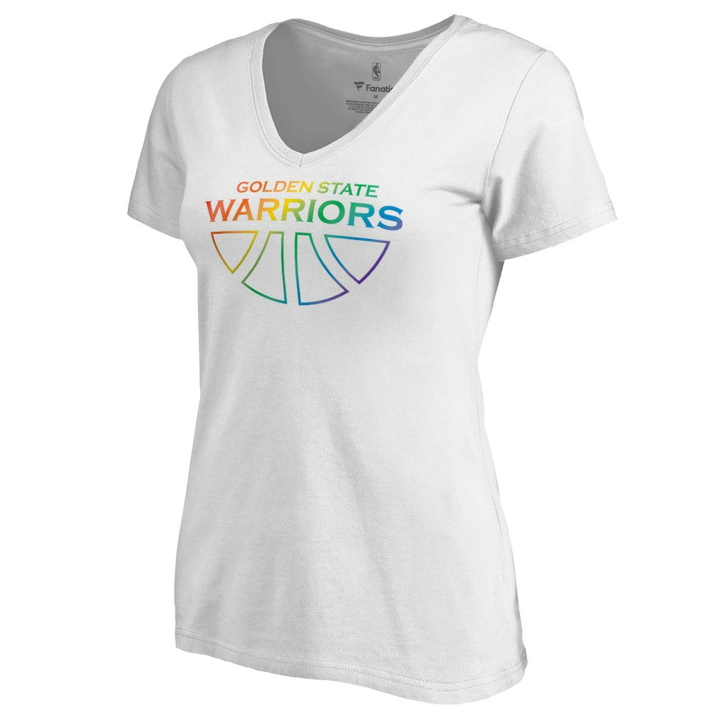 NBA Golden State Warriors Women's Team Pride Wordmark V-Neck T-Shirt sale