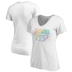 NBA Los Angeles Lakers Women's Team Pride Wordmark V-Neck T-Shirt