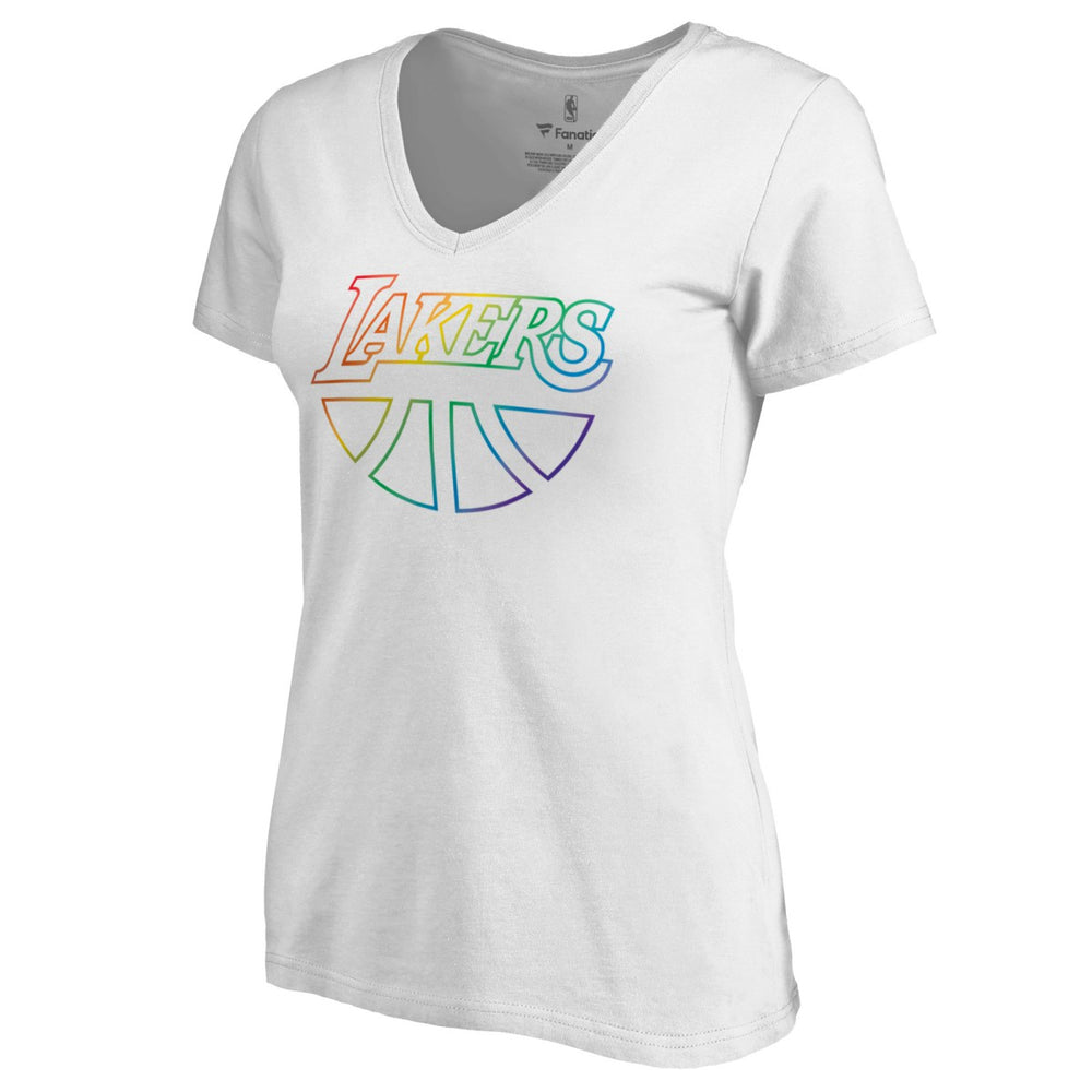 NBA Los Angeles Lakers Women's Team Pride Wordmark V-Neck T-Shirt