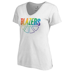 NBA Portland Trail Blazers Women's Team Pride Wordmark V-Neck T-Shirt sale