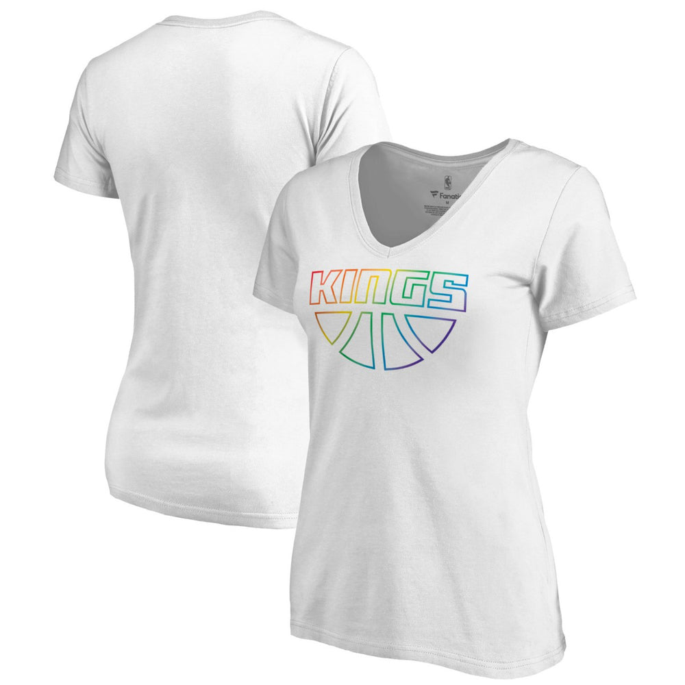 NBA Sacramento Kings Women's Team Pride Wordmark V-Neck T-Shirt