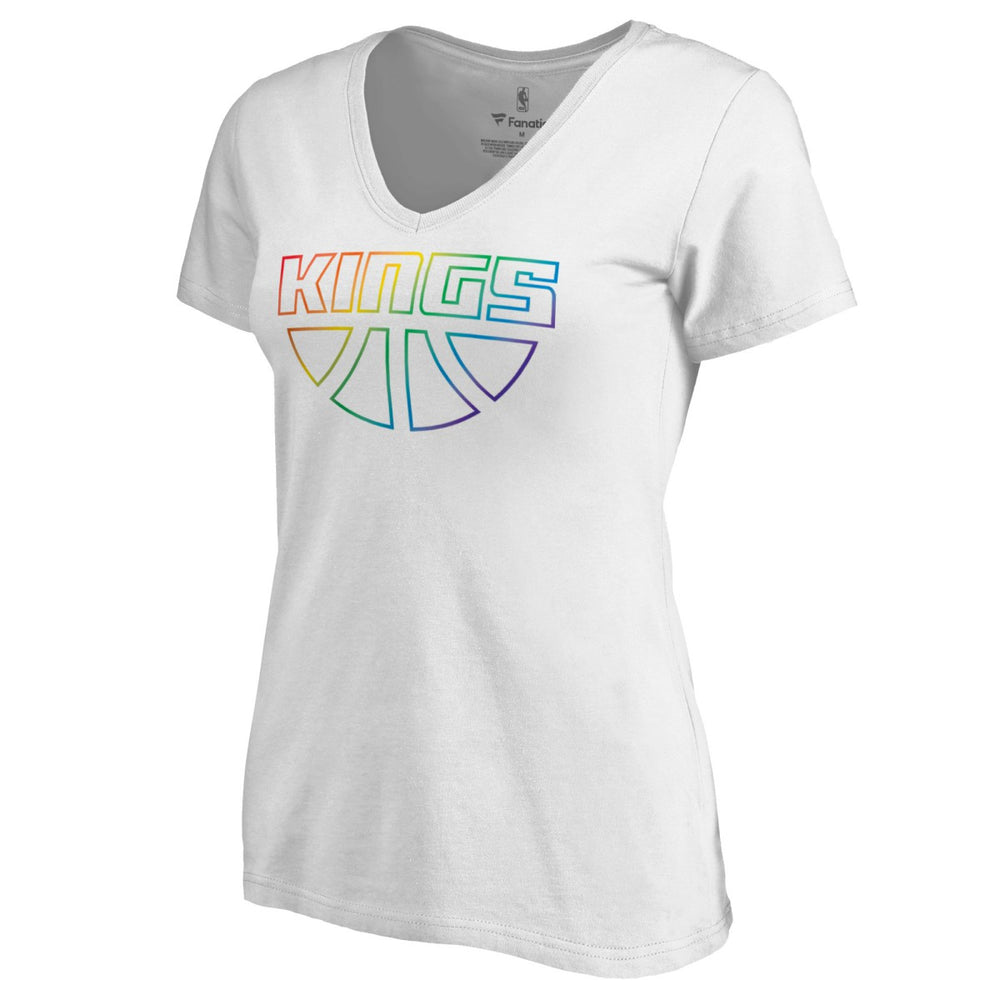 NBA Sacramento Kings Women's Team Pride Wordmark V-Neck T-Shirt
