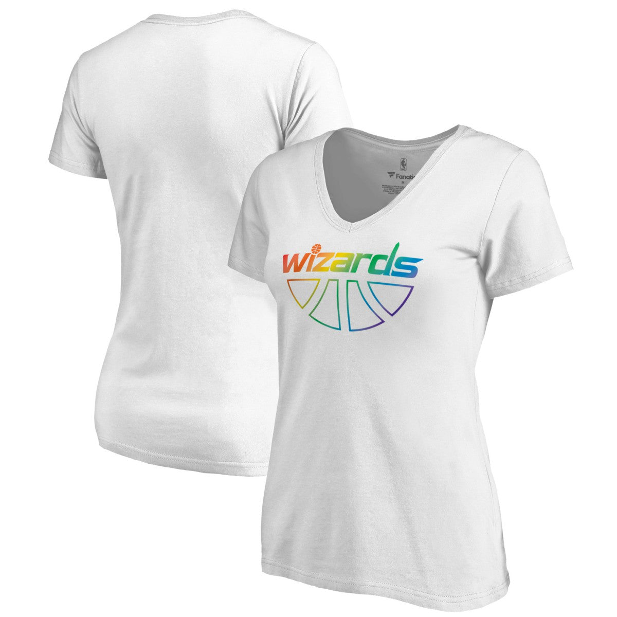 NBA Washington Wizards Women's Team Pride Wordmark V-Neck T-Shirt