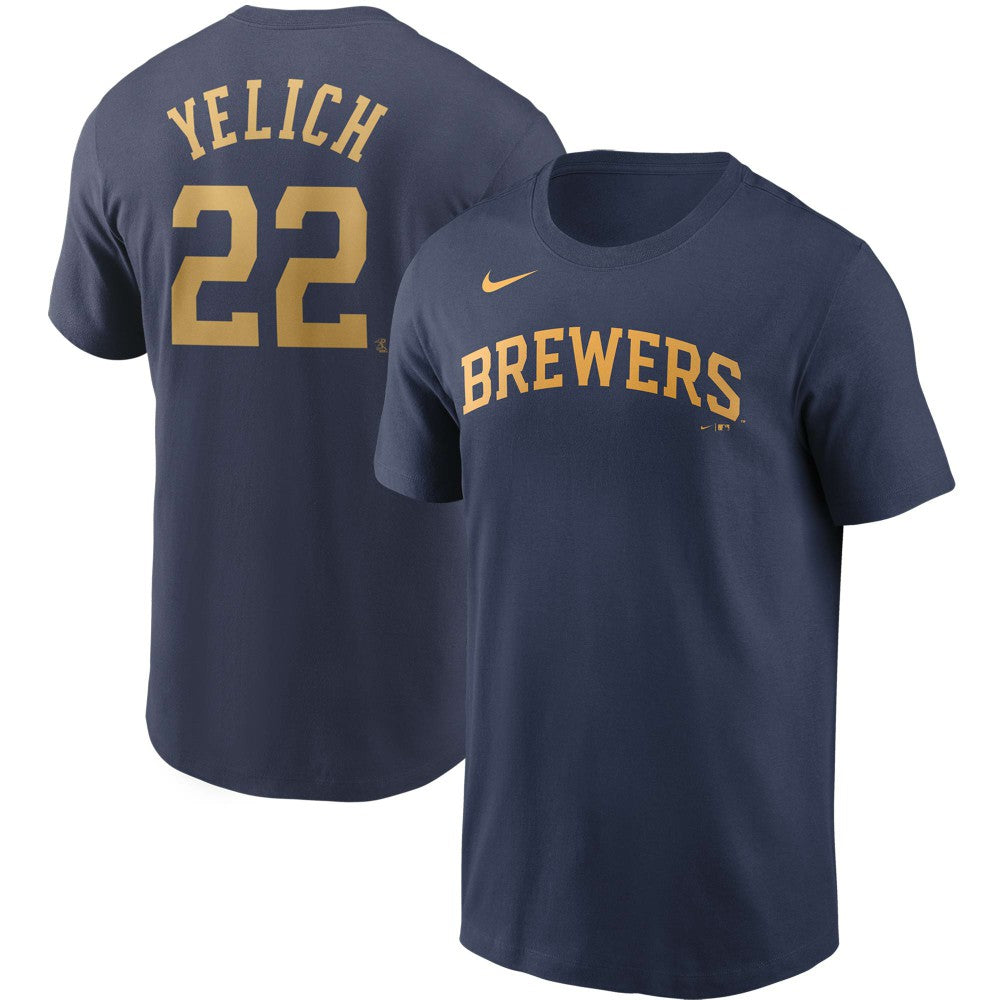 MLB Christian Yelich Milwaukee Brewers Nike Name & Number T-Shirt
