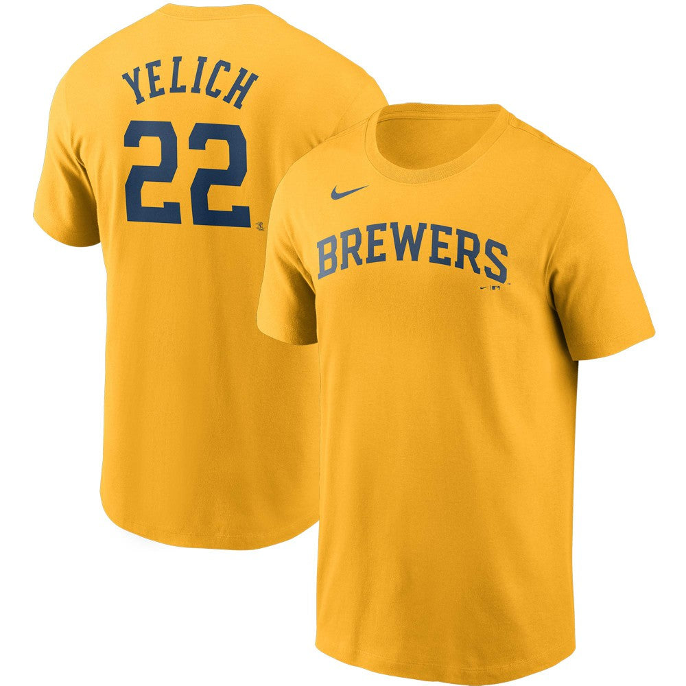 MLB Christian Yelich Milwaukee Brewers Nike Name & Number T-Shirt