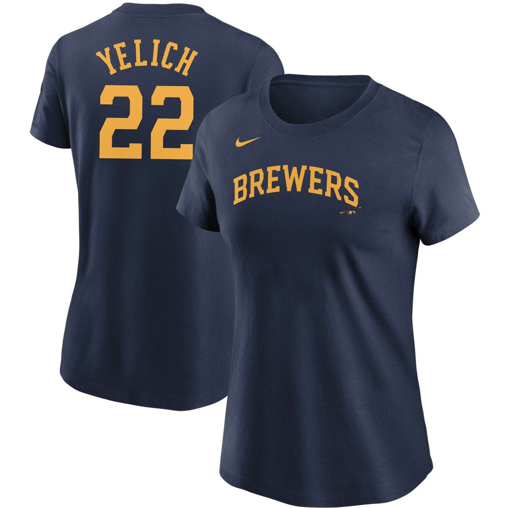 MLB Christian Yelich Milwaukee Brewers Nike Women's Name & Number T-Shirt