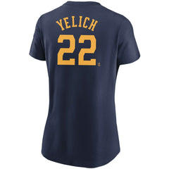 MLB Christian Yelich Milwaukee Brewers Nike Women's Name & Number T-Shirt
