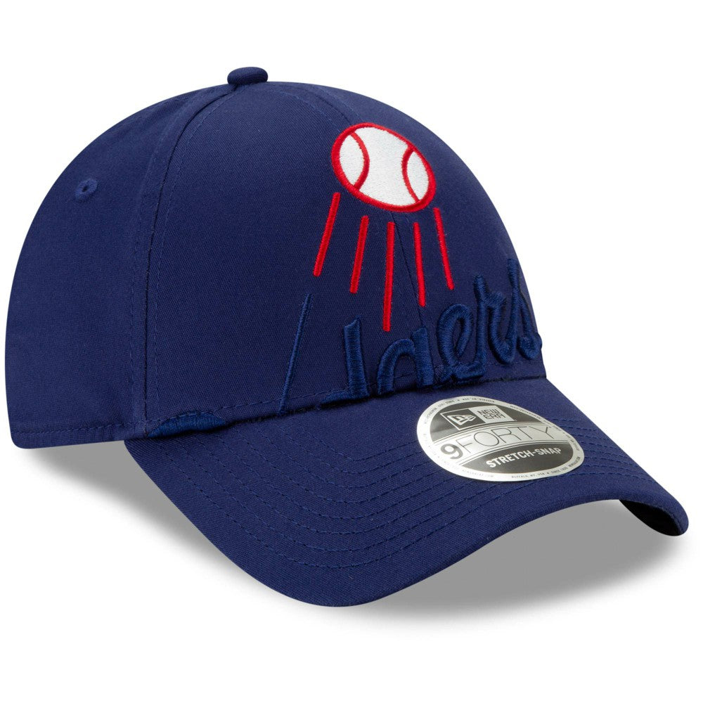 MLB Los Angeles Dodgers New Era Logo Elements Stretch Snapback 9FORTY Adjustable Hat