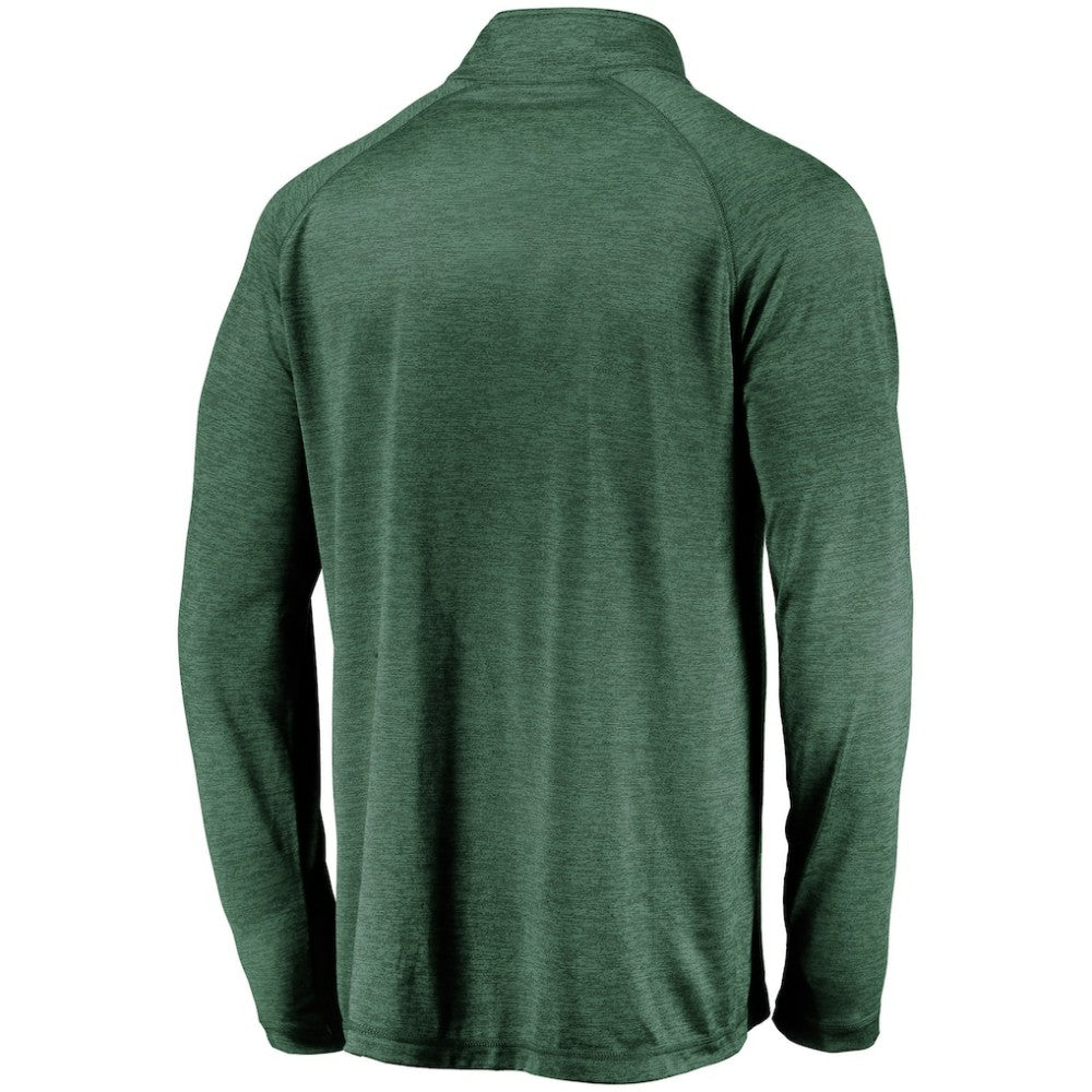 MLB Athletics Fanatics Iconic Striated Primary Logo Raglan Quarter-Zip Pullover Jacket