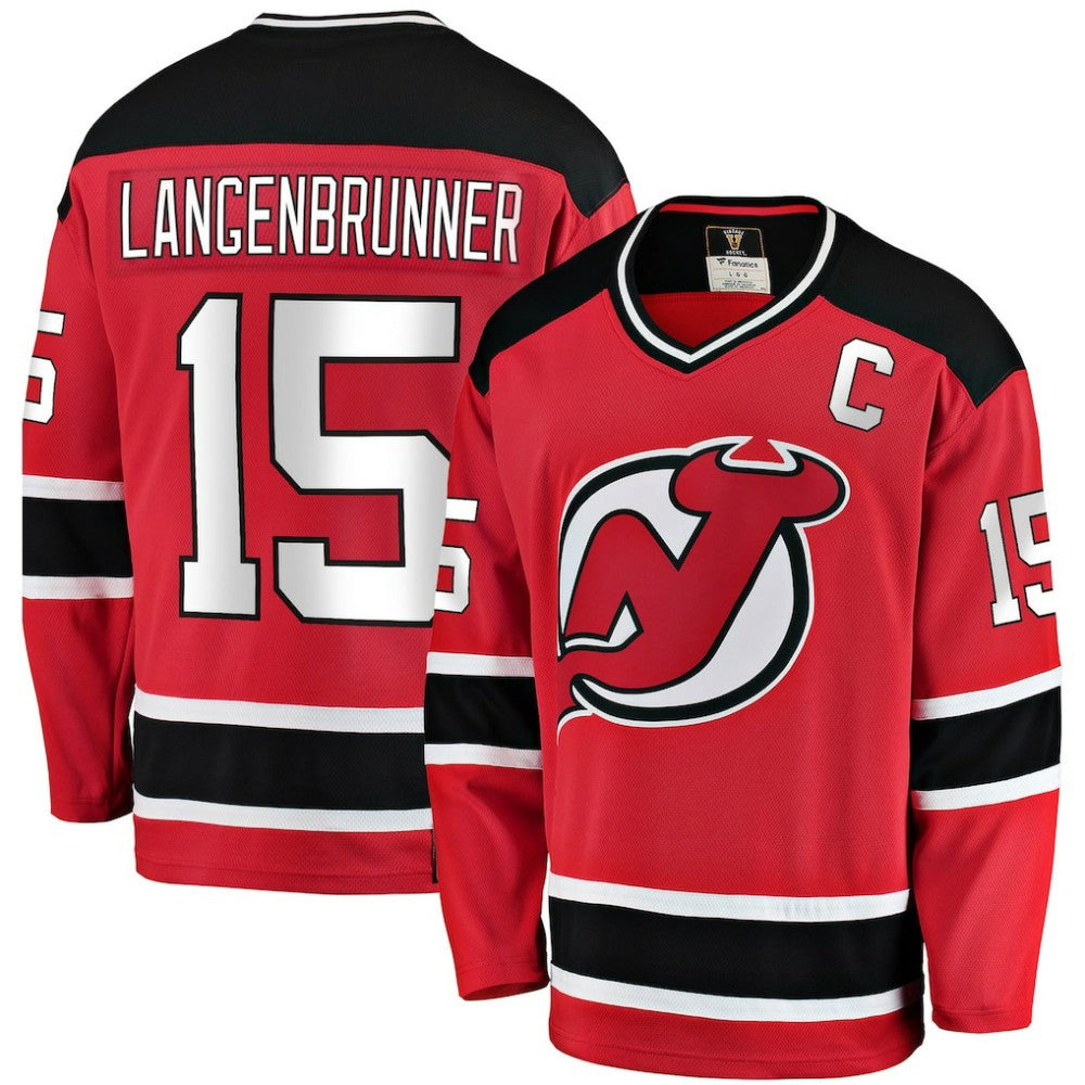 NHL Red Jamie Langenbrunner New Jersey Devils Fanatics Premier Breakaway Retired Player Jersey
