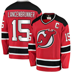 NHL Red Jamie Langenbrunner New Jersey Devils Fanatics Premier Breakaway Retired Player Jersey