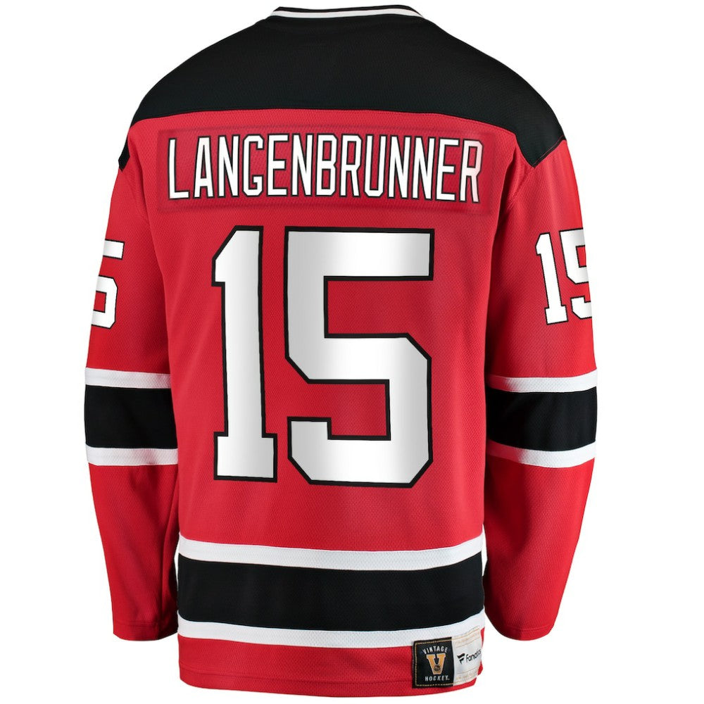 NHL Red Jamie Langenbrunner New Jersey Devils Fanatics Premier Breakaway Retired Player Jersey