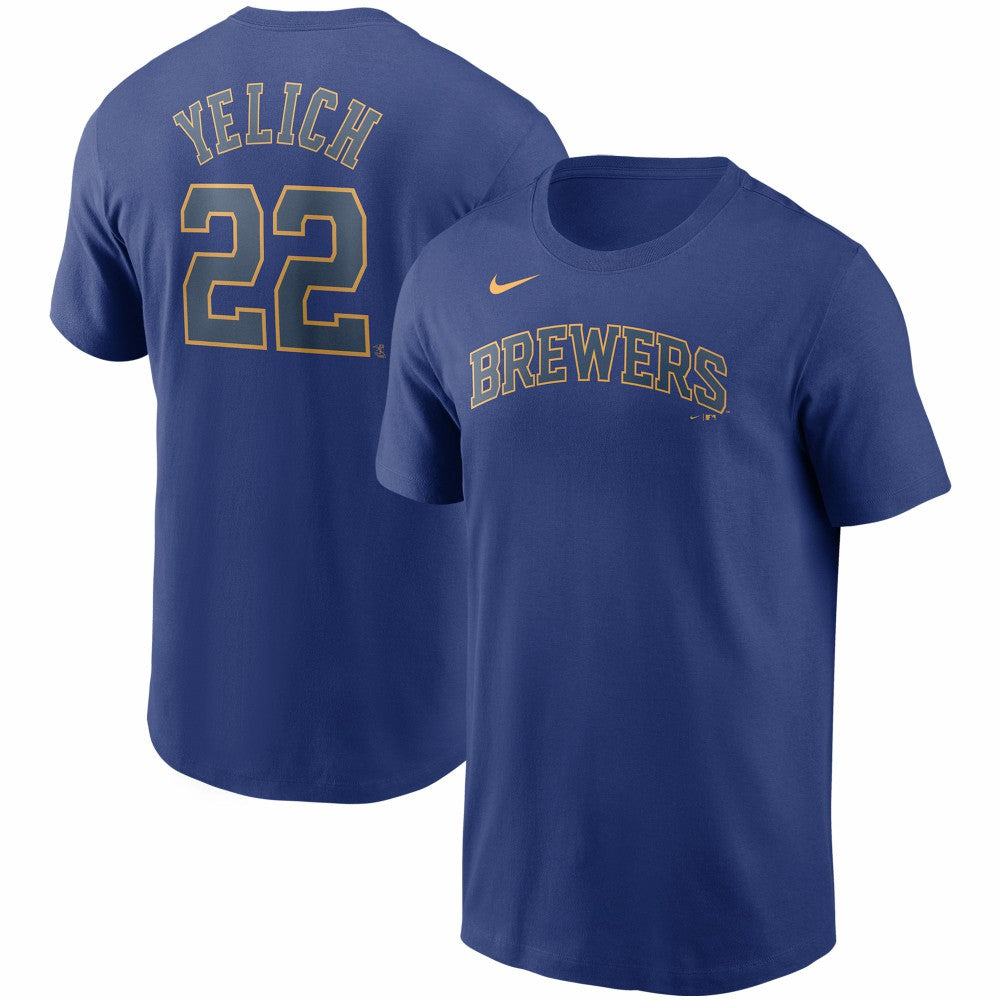 MLB Christian Yelich Milwaukee Brewers Nike Name & Number T-Shirt