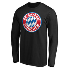 Bayern Munich Logo Long Sleeve T-Shirt -  Black