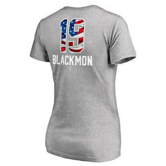 MLB Charlie Blackmon Colorado Rockies Women's Banner Wave Name & Number V-Neck T-Shirt