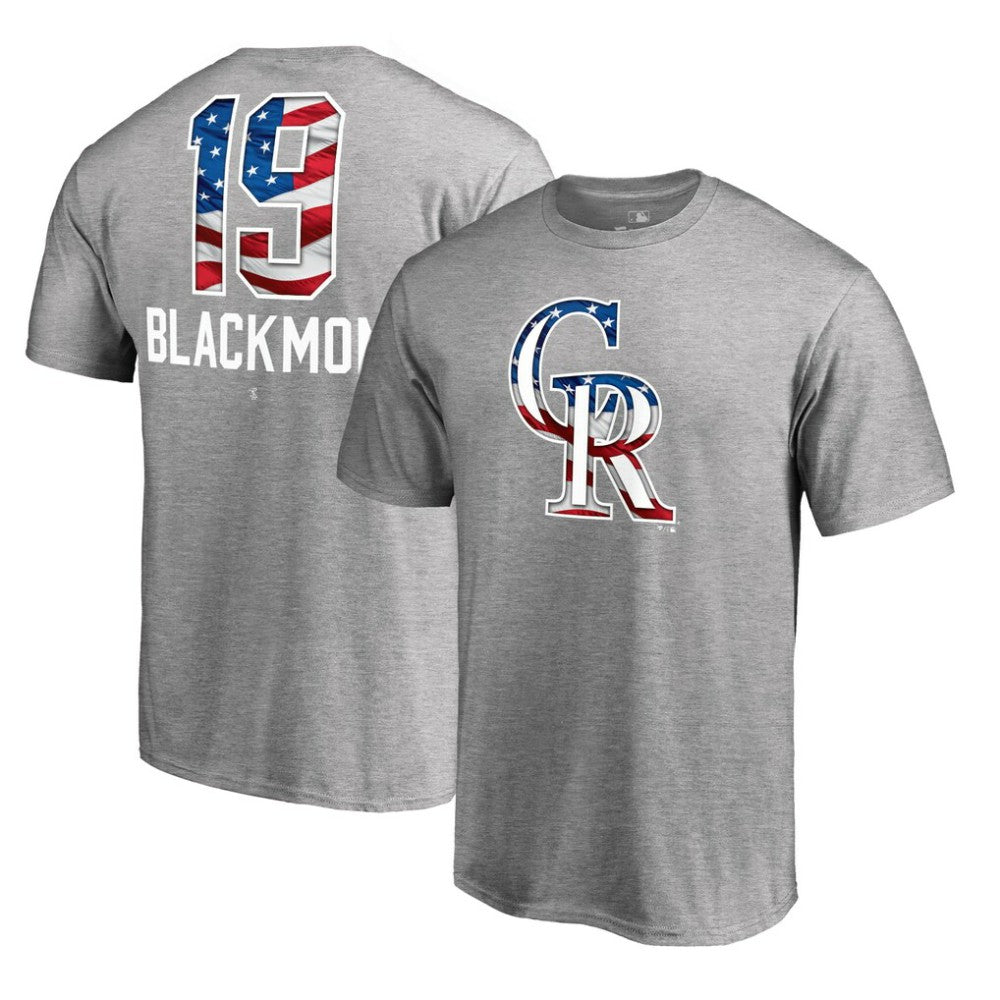 MLB Charlie Blackmon Colorado Rockies Banner Wave Name & Number T-Shirt