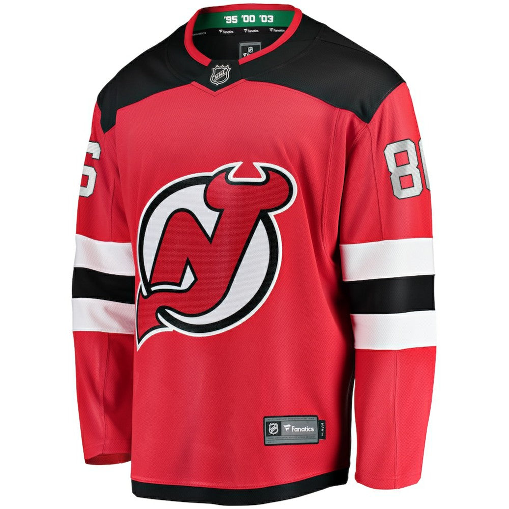 NHL Red Jack Hughes New Jersey Devils Fanatics Breakaway Player Jersey