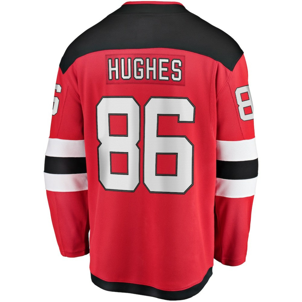 NHL Red Jack Hughes New Jersey Devils Fanatics Breakaway Player Jersey