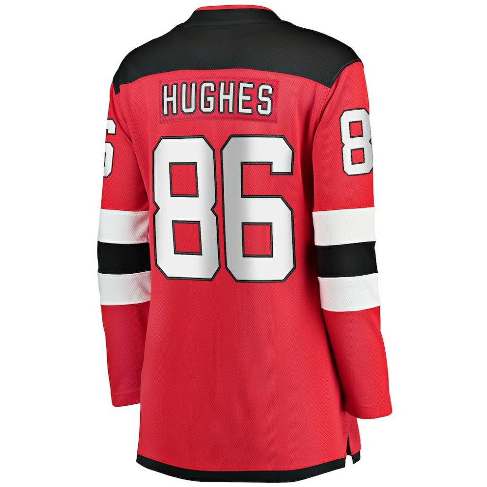 NHL Red Jack Hughes New Jersey Devils Fanatics Women's Home Breakaway Jersey