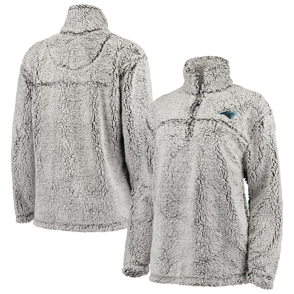 G-III 4Her by Carl Banks Women's Sherpa Quarter-Zip Pullover Jacket - Carolina Panthers