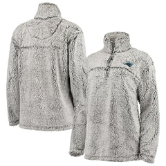 G-III 4Her by Carl Banks Women's Sherpa Quarter-Zip Pullover Jacket - Carolina Panthers