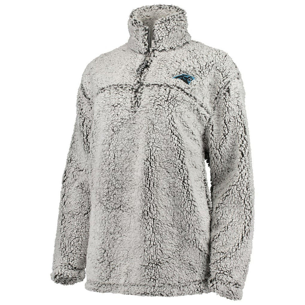 G-III 4Her by Carl Banks Women's Sherpa Quarter-Zip Pullover Jacket - Carolina Panthers