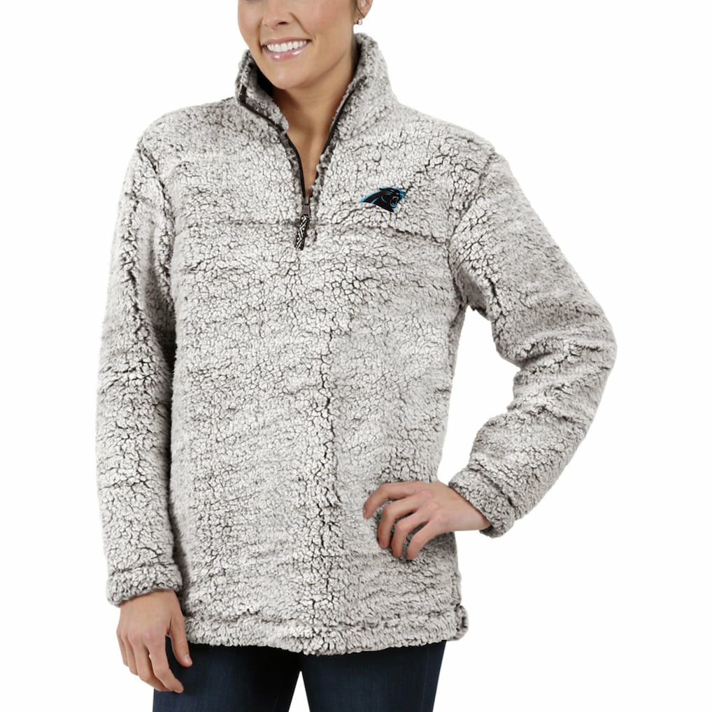 G-III 4Her by Carl Banks Women's Sherpa Quarter-Zip Pullover Jacket - Carolina Panthers