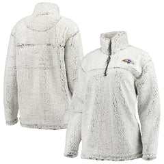 G-III 4Her by Carl Banks Women's Sherpa Quarter-Zip Pullover Jacket - Baltimore Ravens